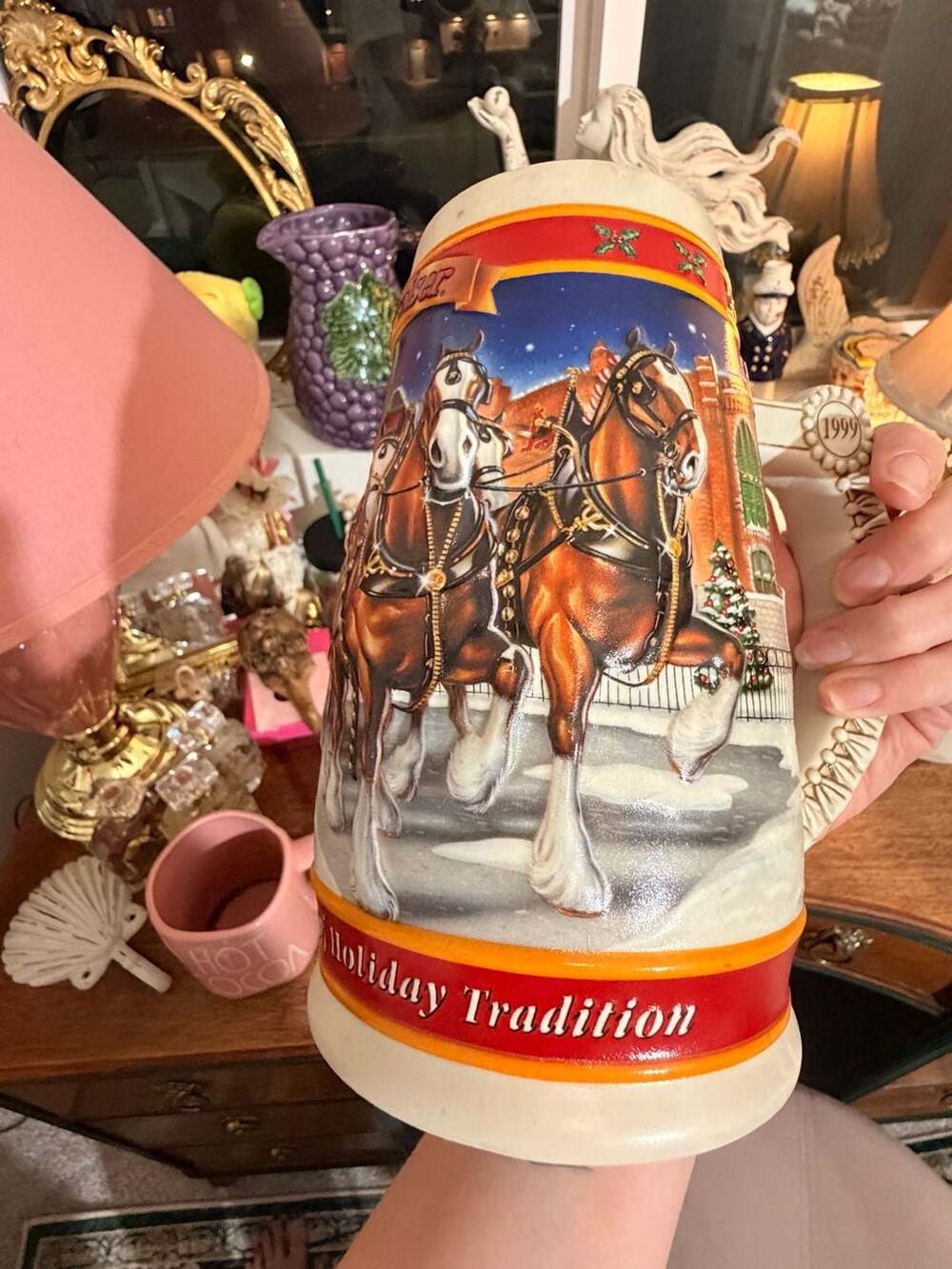 Budweiser Holiday Beer Stein CS389 A Century of Tradition 1900-1999 Clydesdale